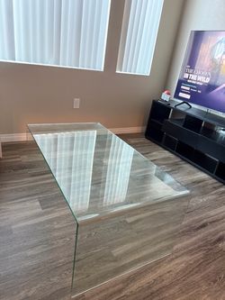 Clear Glass Waterfall Coffee Table