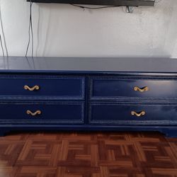 Navy Blue Dresser With Gold Handles