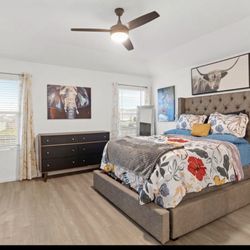 Queen bed Frame, Box And mattress
