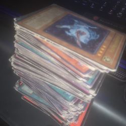 Stack of Vintage YuGiUh cards 