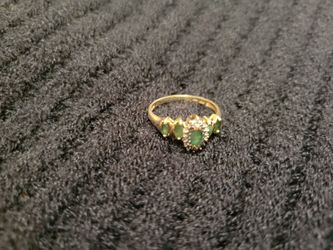 Emerald and Diamond Ring size 8