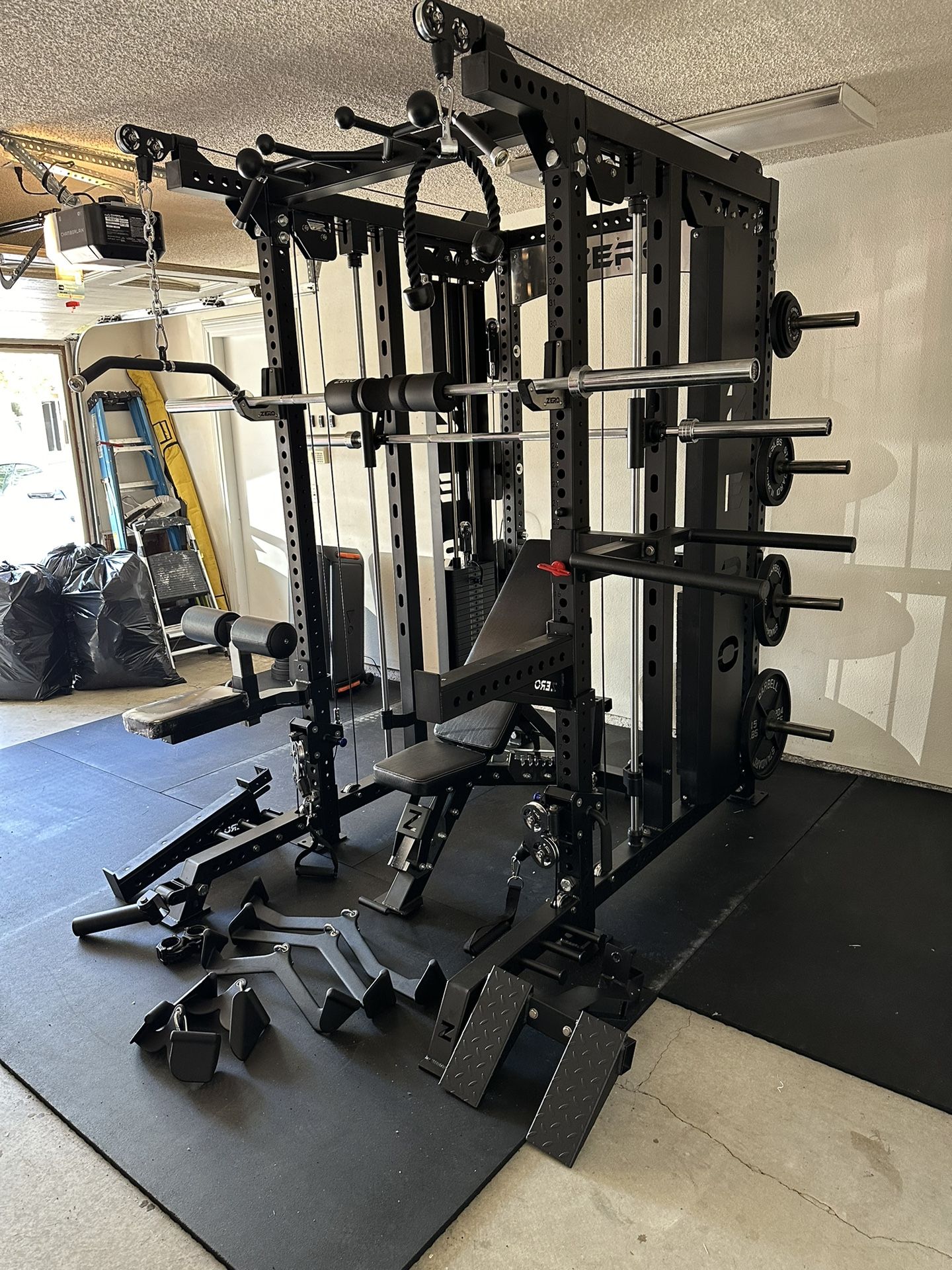 Smith Machine 500 | Adjustable Bench | 245lb Cast Iron Olympic Weights | 7ft Olympic Bar | Fitness | Gym Equipment | FREE DELIVERY/INSTALLATION 🚚 🛠️