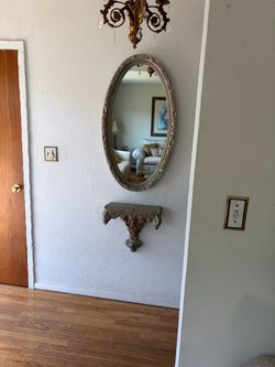 Mirror and shelf set