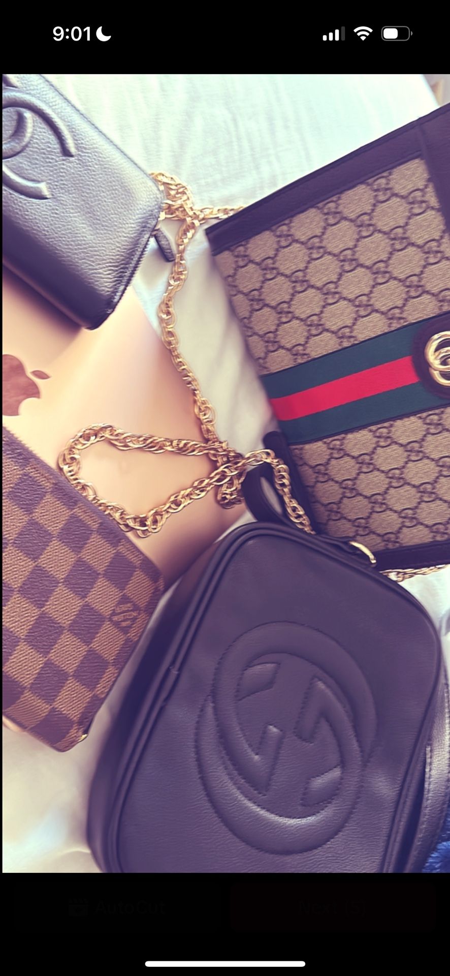 black channel shoulder bag