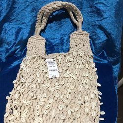 New International  Concepts Macrame  Shell Tote 👜 