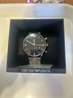 Emporio Armani Chronograph Watch Silver/blue