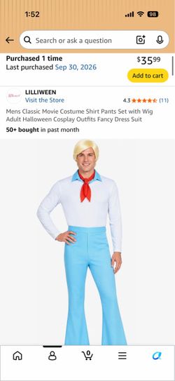 Scooby Doo Fred Costume with Wig