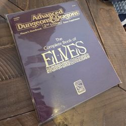 Advanced Dungeons & Dragons 2nd Edition The Complete Book of Elves PHBR8 AD&D