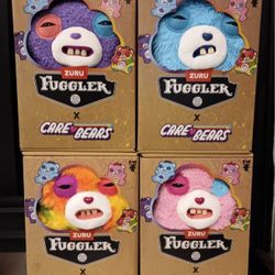 Fuggler Zuru Care Bears Collab Complete Set of All 4 Bears