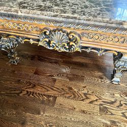 Marble Top Wooden Coffee Table 