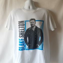 Blake Shelton men's white graphic short sleeve t-shirt size L 