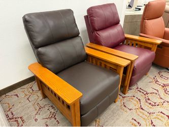 Furniture- Genuine leather pushback recliner- Harrison