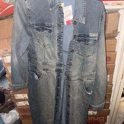 Size XL Long Denim Jacket