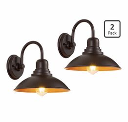 2 Pack Bronze Vanity Barn Lights