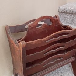 Beautiful Antique Magazine Rack All Wood