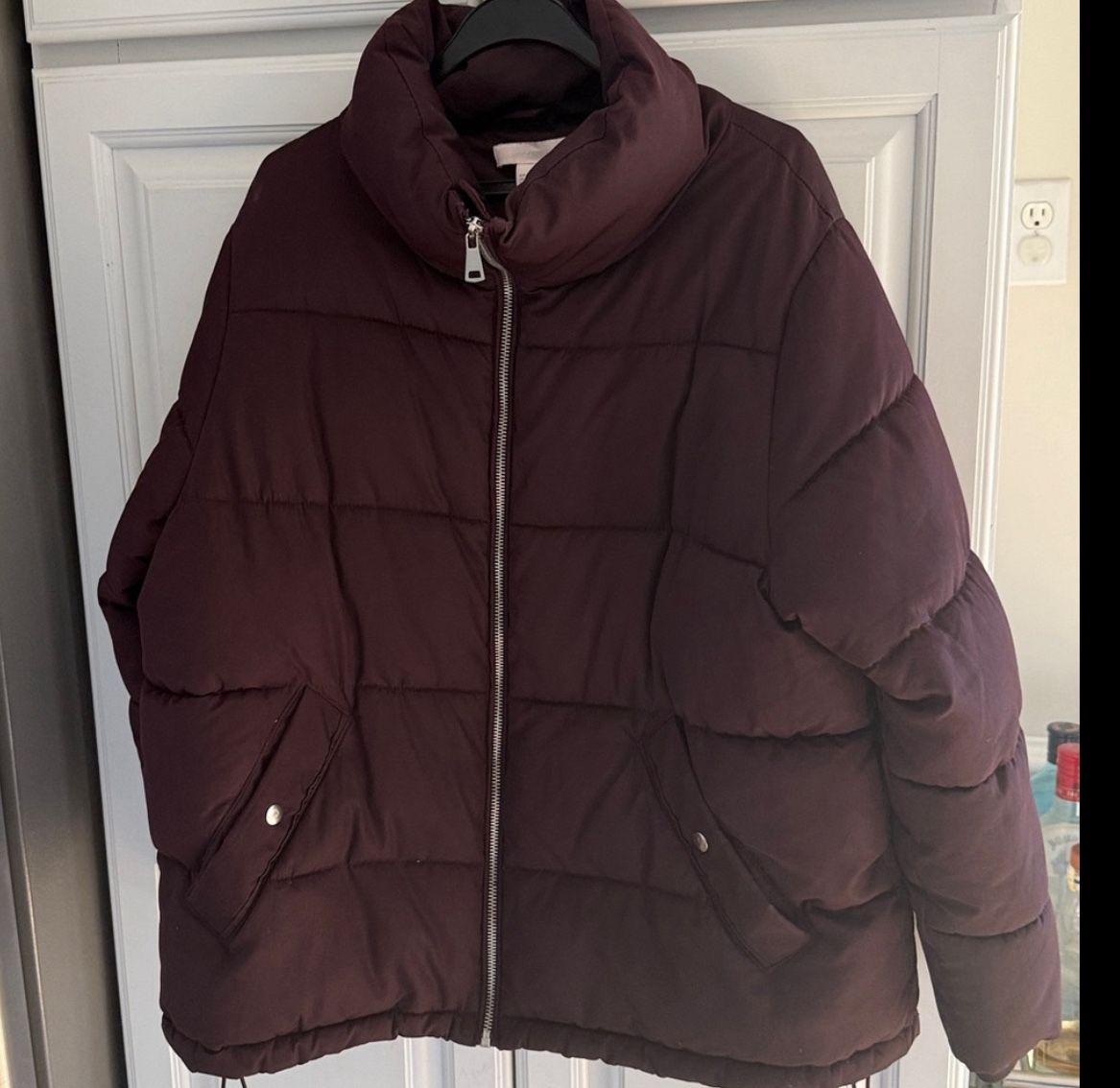 H&M Women's Puffer Jacket - Plum L