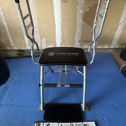 Life's A Beach Pilates black PRO Chair Full Workout Machine & 5 dvds - like new Price is firm, cash only, no holds
