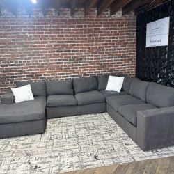 Free Delivery- gray U shape sectional couch