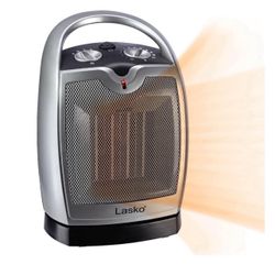 12" 1500W Oscillating Ceramic Tabletop Space Heater with Thermostat, Gray, New in Box