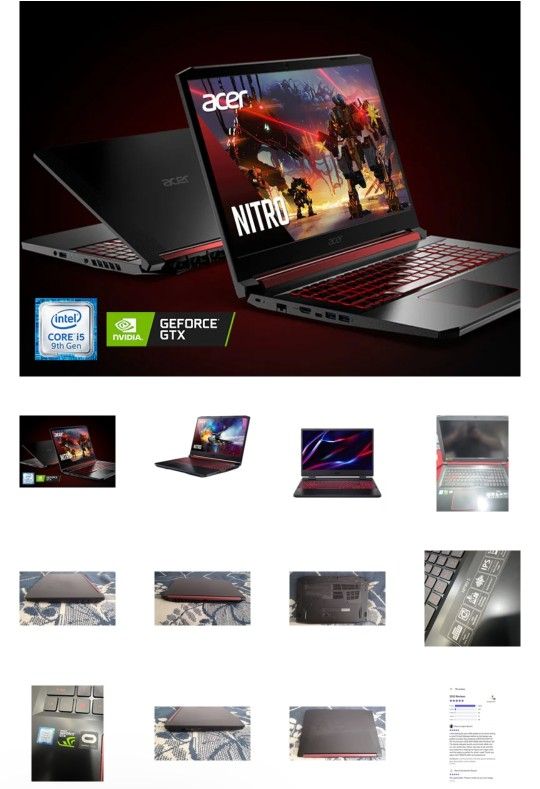 ACER NITRO 5, 15.6" INTEL CORE i5-8300H (16GB RAM, 256GB SSD) GAMING LAPTOP, NVIDIA GEFORCE GTX 1050 WINDOWS 11