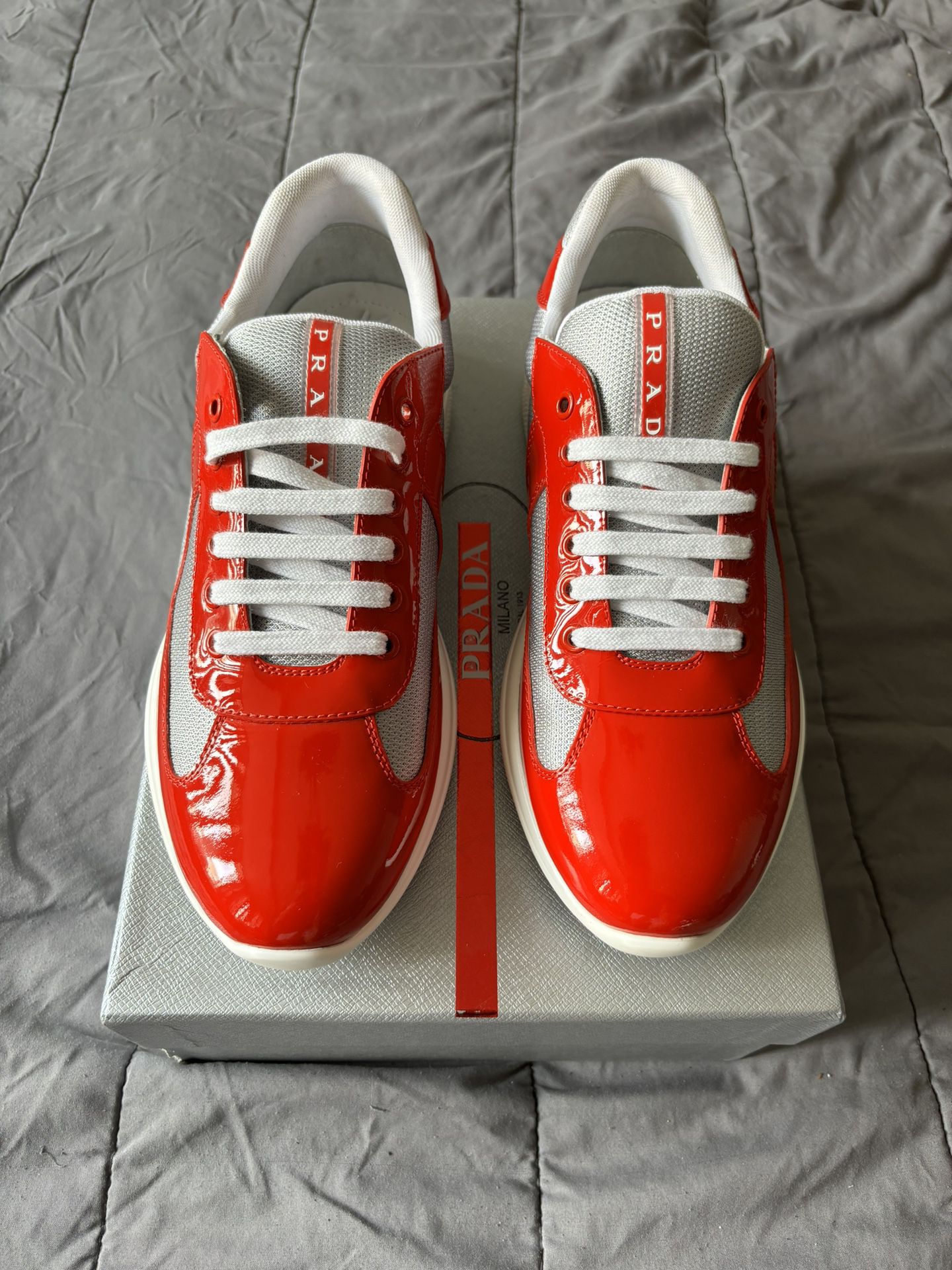 Prada Americas Cup Red Size 43 (Shipping Only, Come With Original Box)