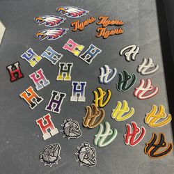 Letter H And Various Heat Apply Patches 1.00 Each. 