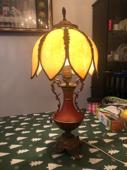 Vintage & Rare Tulip Slag Shade & Lamp