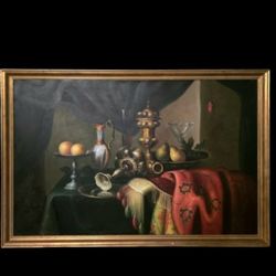 Nice Renaissance Style Oil Painting On Canvas With Gold Frame
