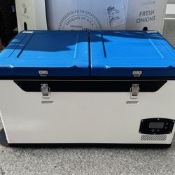 Portable Dual Lid Electric Cooler Fridge/Freezer – Heavy Duty Travel & Camping Refrigerator