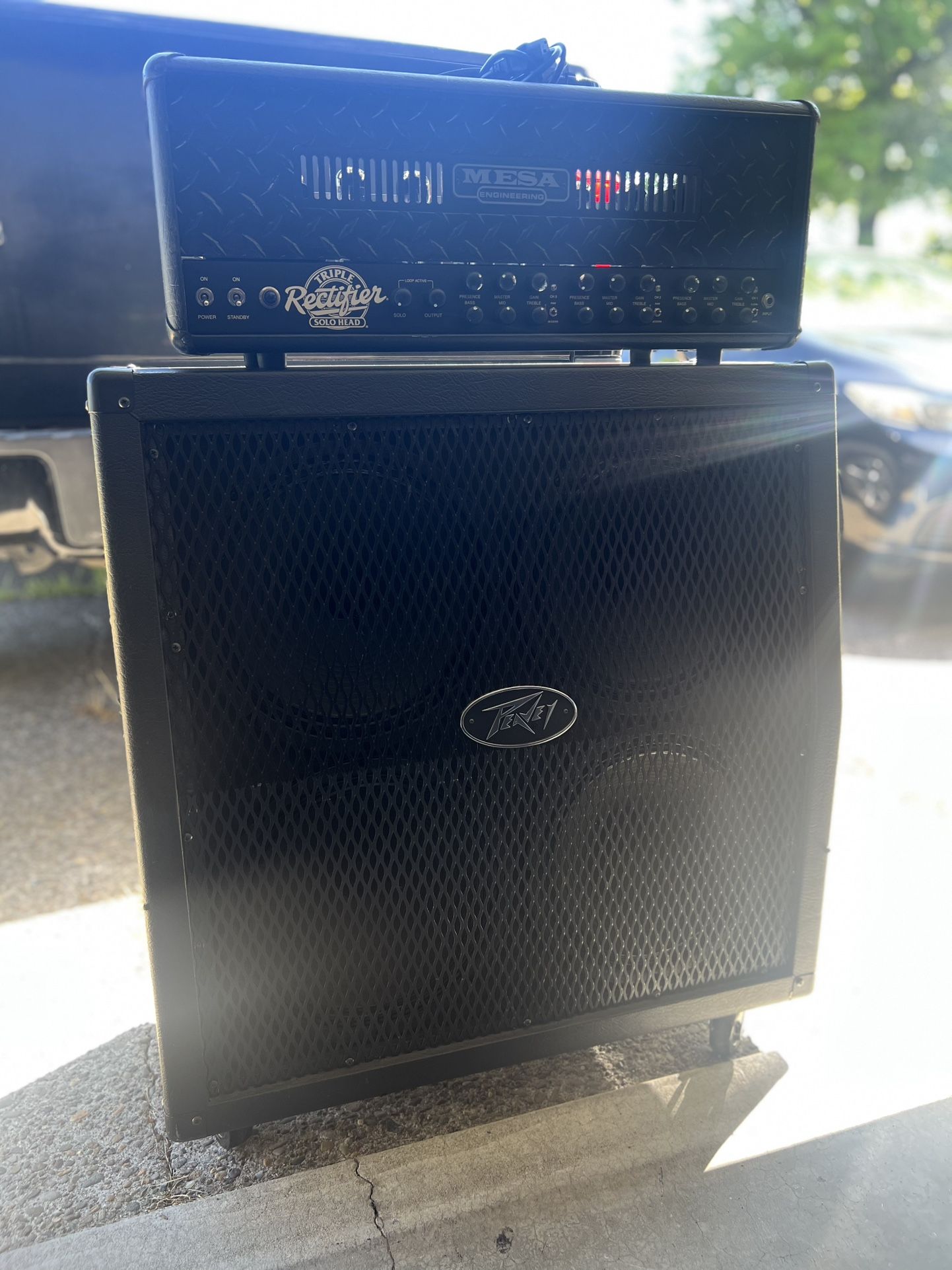 150 Watt Mesa Boogie Triple Rectifier And Peavey Slant 4x12 Cab with Loaded DV77 Speakers