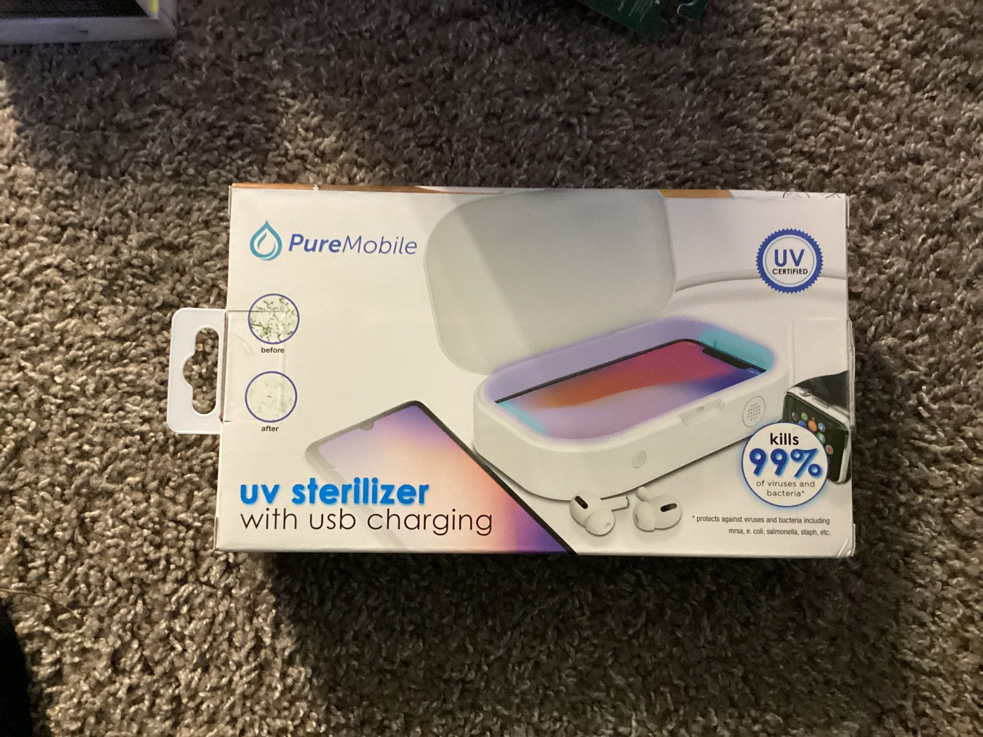 Brand New Pure Mobile UV Sterilizer With USB Charger (UV Certified )