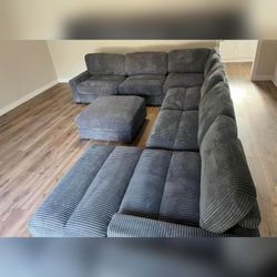 Large Corduroy modular sectional sofa set