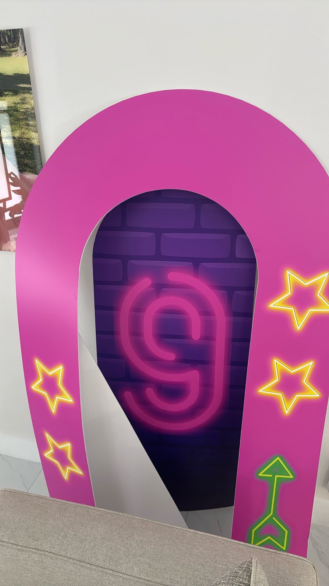 3 Piece Birthday Backdrop. Glow In The Dark Theme