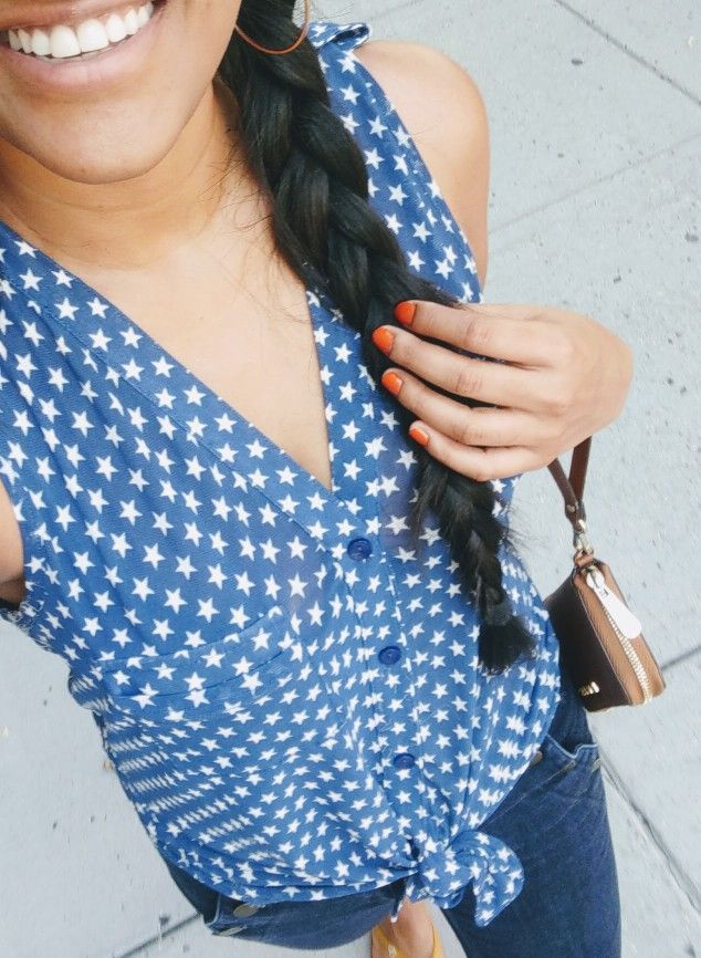 Blue White Stars 4th Of July Vest Button Down Cardigan