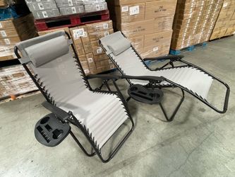 Zero Gravity Reclining Lounge Chairs Set of 2