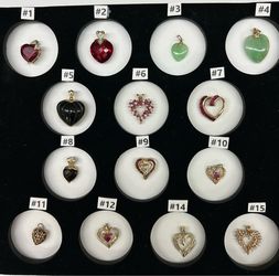 Gold Heart Charms.