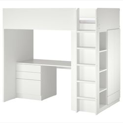 IKEA Loft bed With Desk-Drawers And Cabinet