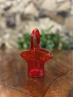 Red Glass Basket