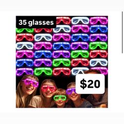35 Pk Light Up Glasses New