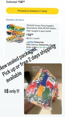 Soccer Party Supplies Decorations 48 PCS Disposable Paper Food Trays for World Cup Game Day, Soccer Themed Plates for Popcorn, Nachos, Fries, Hot Dog 