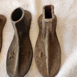 Lot Of Antique Cast Iron Cobbler Shoe Forms - Shoes Molds, All For One Price