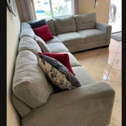 COSTCO Light Grey Sectional Couch 