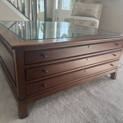 Bob Timberlake Collectors Glass Top Coffee Table