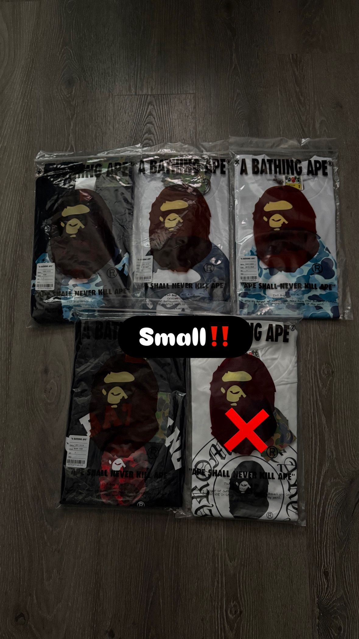 Bape Shirts (ALL SIZE SMALL)