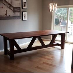 Custom solid cedar dining table