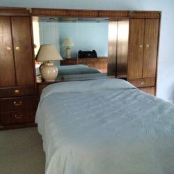 Queen sized head board unit .  