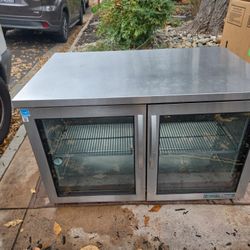 Refrigerator, 2 Door True Glass Back Bar