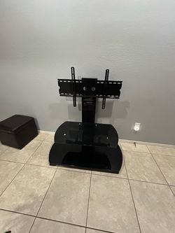Black Glass TV Stand with Mount