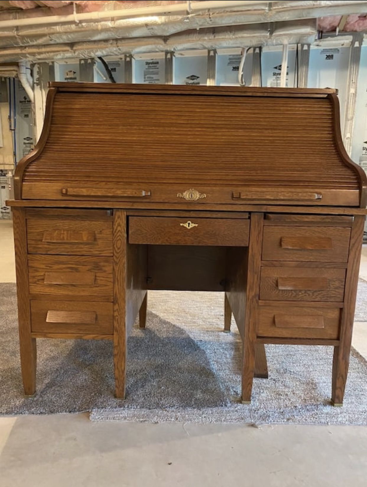 Antique oak rolltop desk refinished