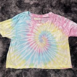Women’s Tie Dye Shirt Sleeved Cropped Shirt, M